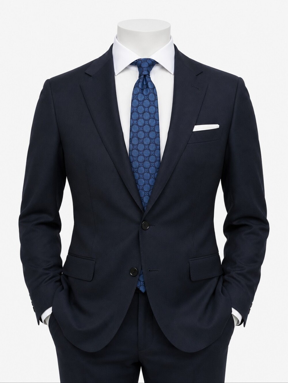 CHARVET PARIS | Blue Geometric Silk Tie | Luxury French Designer - Picture 4 of 4